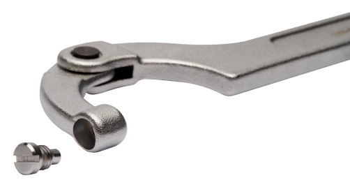 Ключ для шлицевых гаек со сменным штырем 80 - 120 мм