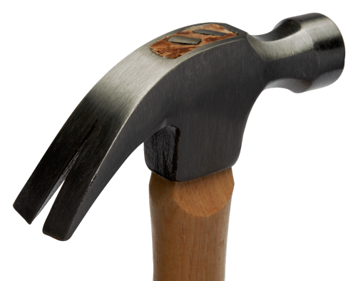 Claw hammer with handle made of American hazel, 820g