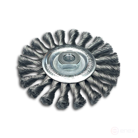 Disc brush harness, D125 mm, width 14 mm, 20 bundles, steel wire STH 0.35 mm, landing hole 22.2 mm