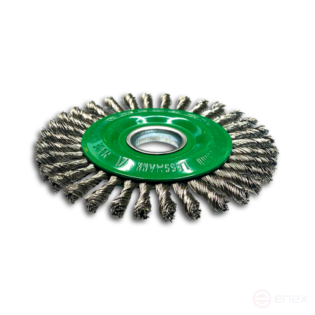 Щетка дисковая жгутовая, Д125 мм, ширина 6 мм, 40 жгутов, нержавеющая проволока ROH 0,50 мм, посадочное отверстие 22,2 мм
