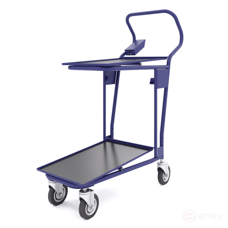 Тележка платформенная, двухярусная ТПДЯ 2 (435х986х989мм) цельносварная, колеса d125мм болтовые.