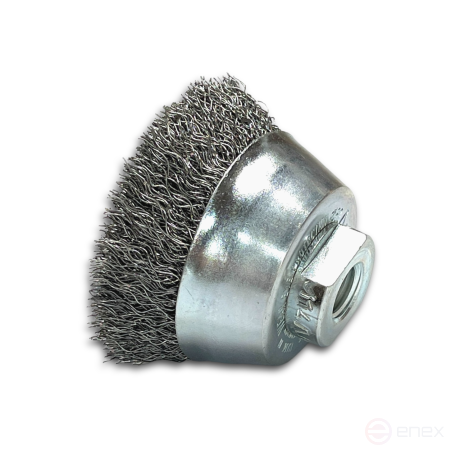 Corrugated cup brush, D65 mm, M14 fit, STA 0.50 mm corrugated steel wire