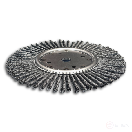 Щетка дисковая жгутовая, Д300 мм, ширина 6 мм, 64 жгута, стальная прямая проволока STA 0,50 мм, посадочное отверстие 25,4 мм, высота ворса 67 мм