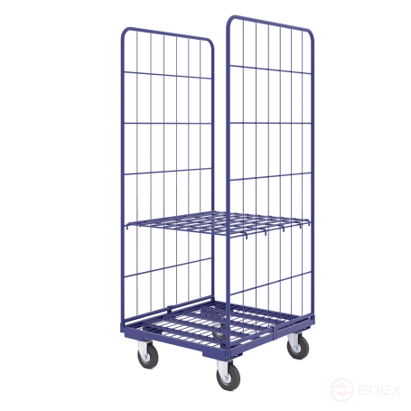 Collapsible container Roll K 1 (700x780x1600) RAL 5002 wheels d160mm.