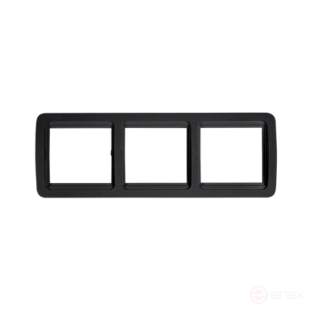 Рамка тройная горизонтальная CLASSICO черная 2303HB IN HOME