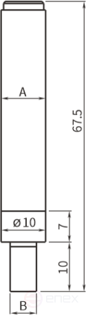 Центроискатель механический, хвостовик Ø10 мм; цилиндрический наконечник Ø6 мм