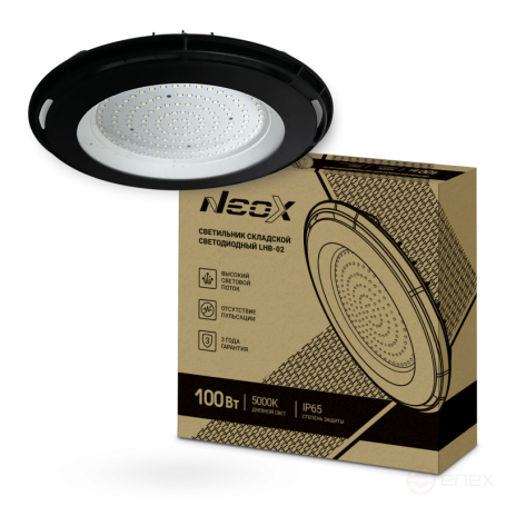 LED Warehouse lamp LHB-02 100W 120gr 230V 5000K 10500Lm 105Lm/W IP65 without ripple NEOX