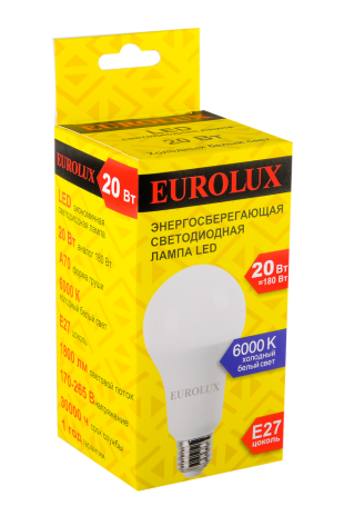 Eurolux LL-E-A70-20W-230-6K-E27 LED lamp