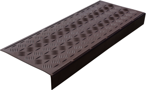 Anti-slip pad on the step medium lightweight angular (rubber tread) 750x305x71 mm, chocolate