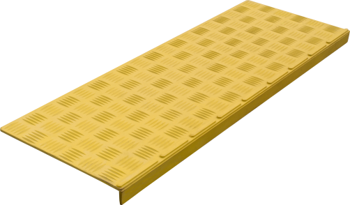 Противоскользящая накладка на ступень малая угловая (Проступь резиновая) 740х250х30 мм, желтая