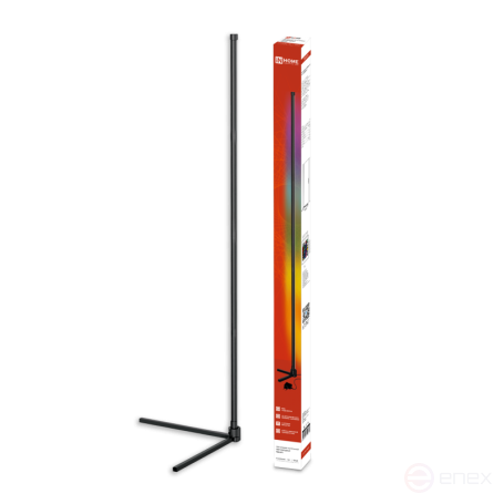 Светильник напольный светодиодный ТСО 01Ч 12Вт RGB, с пультом ДУ, с адаптером ЧЕРНЫЙ IN HOME