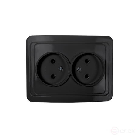 Розетка двойная CLASSICO черная 2102B IN HOME