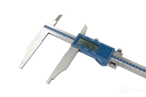 IP54 digital vernier caliper with reinforced construction, rounded and standard jaws, micro-feed 0-1000 mm/0-40"; 0.01mm/0.0005" sponge length 150 mm