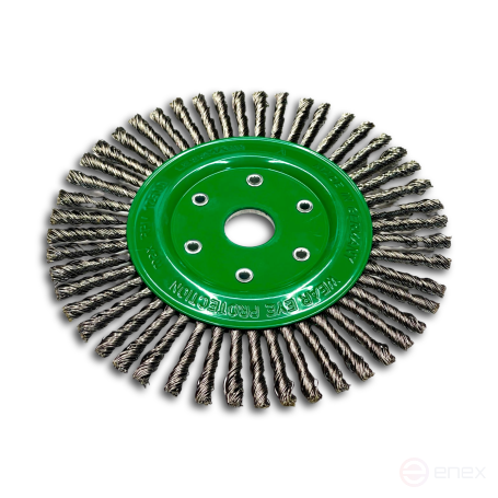 Щетка дисковая жгутовая, Д178 мм, ширина 6 мм, 48 жгутов, нержавеющая прямая проволока ROH 0,50 мм, посадочное отверстие 22,2 мм