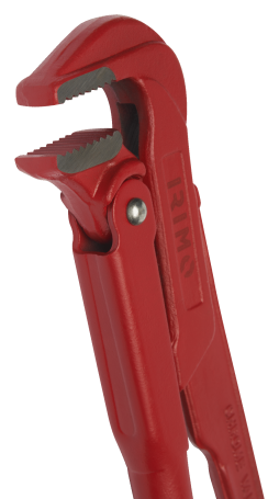 Pipe wrench with straight jaws, 4";