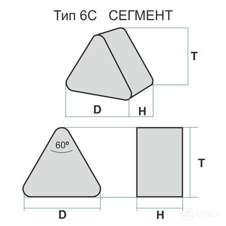 Сегмент шлифовальный 6С 85 78 50 54С 40 M 7 V 3110