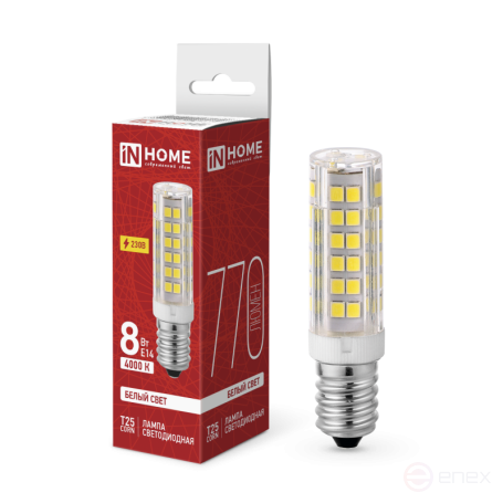 Лампа светодиодная LED-T25-CORN 8Вт 230В E14 4000К 770Лм IN HOME