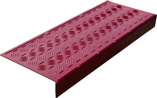 Anti-slip pad on the step medium lightweight angular (rubber tread) 750x305x71 mm, red