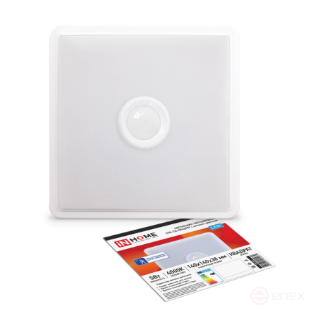 Светильник светодиодный СПБ-2Д-КВАДРАТ 5Вт 230В 4000К 400Лм 140мм c датчиком белый IN HOME