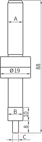 Центроискатель механический, хвостовик Ø10 мм; цилиндрический наконечник Ø10 мм и Ø4 мм