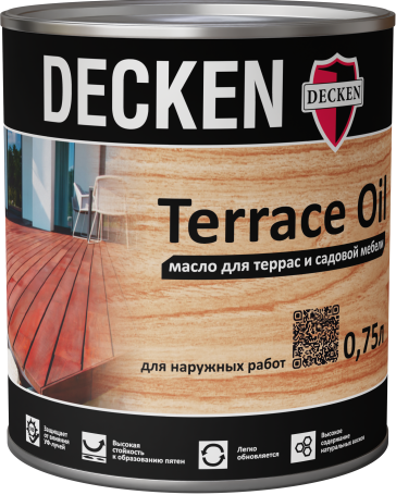 Защитное масло для террас DECKEN Terrace Oil, 0,75 л