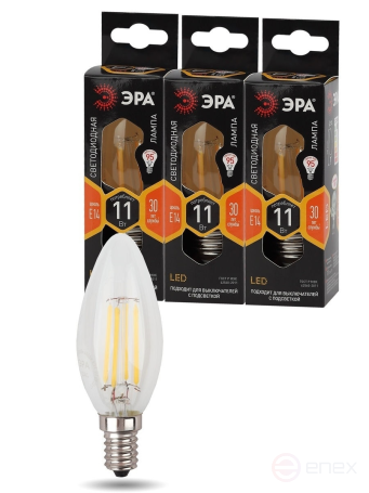 LED ERA Lamp F-LED B35-11w-827-E14 11W Filament Candle Warm White Light E14