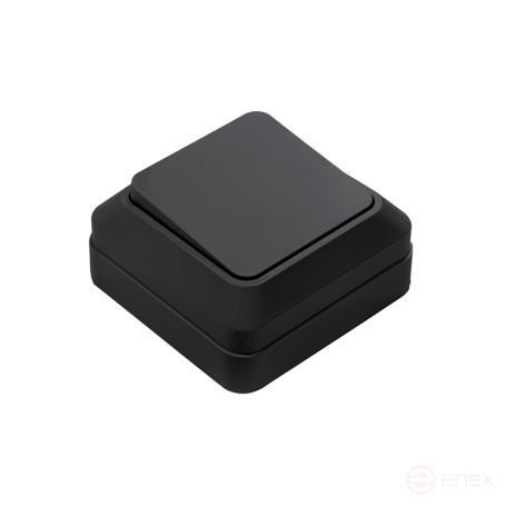 Выключатель одноклавишный BOLLETO черный накладной 7021B IN HOME