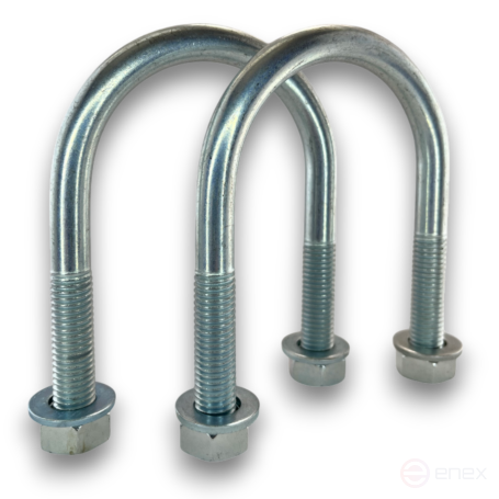 Керн Комплект хомут U образный гост 24137-80 м12х70 + 2 гайки + 2шайбы. Оцинкованный. 5 комплектов RKU00120702005