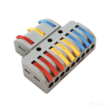 Pass-through branching terminal KPR 222-4139 with levers 3/9 poles 0.08-2.5/4mm2 (3 pcs/pack) IN HOME