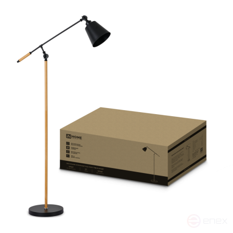 Светильник напольный под лампу ТНО 01К-Е27Ч 230В черный плафон, черный корпус IN HOME