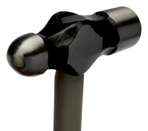 Hammer with round striker and fiberglass handle, 1148 g