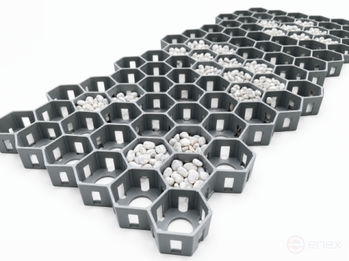 Lawn grate for garden paths and parking 1 piece set color grey