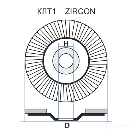 Petal end circle KLT 1 180 22.23 Fabric ZK 40 80