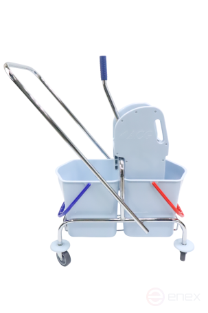 ACG Тележка ACG 2х25 л с отжимом ведра СЕРЫЕ база хром