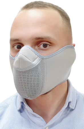 Тепловая маска Полумаска с широким креп. ТМ 2.3. (серый) САЙВЕР|SAYVER
