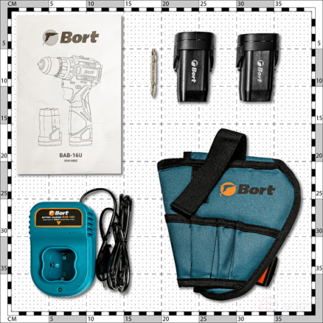Cordless impact drill BORT BAB-16U (2x2A.h)