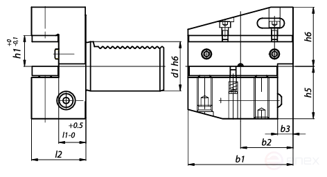 Резцедержатель радиальный перевернутый NORGAU industrial правый B3-30x20x40 мм