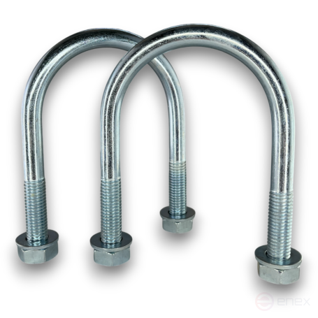Керн Комплект хомут U образный гост 24137-80 м10х65 + 2 гайки + 2шайбы. Оцинкованный. 10 комплектов RKU00100652010