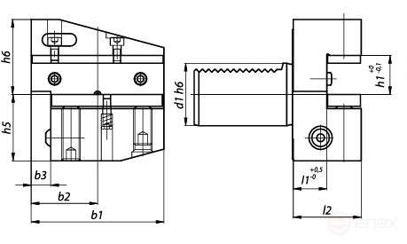 Резцедержатель радиальный перевернутый NORGAU industrial левый B4-50x32x55 мм