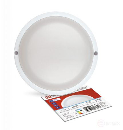 LED Sealed Lamp SPP OAD-2565-KRUG 25W 6500K 2250Lm with optical acoustic sensor IP65 175mm IN HOME