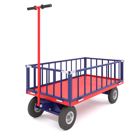 Platform trolley, reinforced, with a 7-ton swivel axle (800x1400x300) cast wheels d250mm