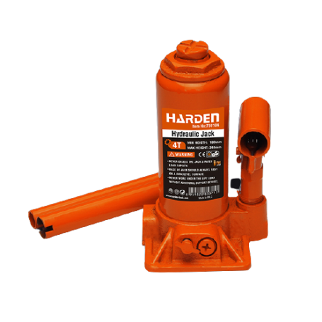 Hydraulic bottle jack, 2 tons, lifting height from 158mm to 248mm. // HARDEN