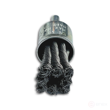 Brush harness brush, D22 mm, shank 6 mm, 8 bundles, straight steel wire STH 0.50 mm, length of the working part 28 mm