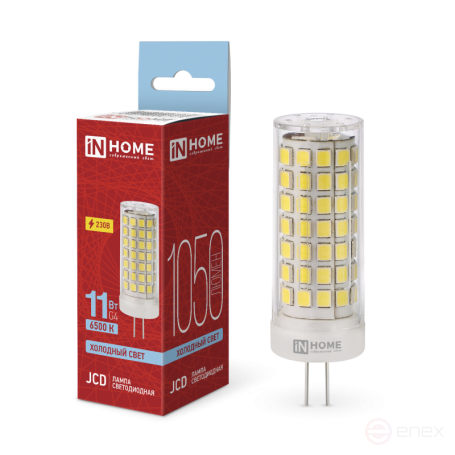 Лампа светодиодная LED-JCD 11Вт 230В G4 6500К 1050Лм IN HOME