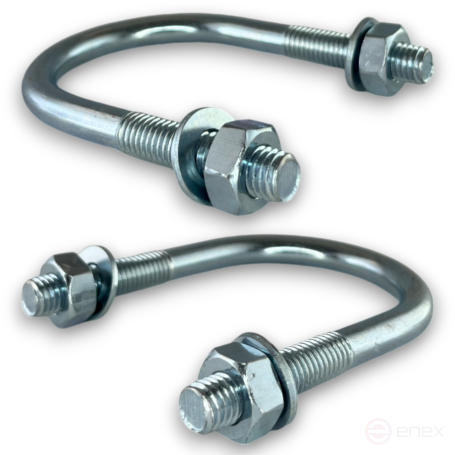 Керн Комплект хомут U образный гост 24137-80 м10х55 + 2 гайки + 2шайбы. Оцинкованный. 10 комплектов RKU00100552010