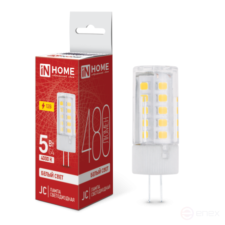 LED Lamp LED-JC 5W 12V G4 4000K 480Lm IN HOME