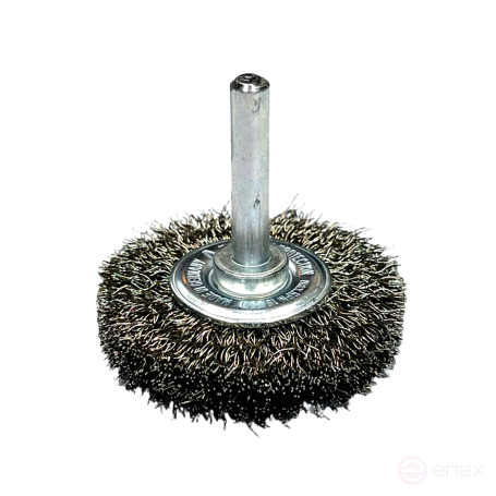 Щетка цилиндрическая гофрированная, Д50*11 мм, хвостовик 6 мм, нержавеющая гофрированная проволока RO4 0,20 мм