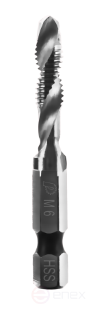 Сверло-метчик ПРАКТИКА М6 шаг 1,0, длина 57 мм, хвостовик HEX 1/4