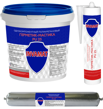 INVAMAT PU 25 Polyurethane sealant, 600 ml file bag (black)