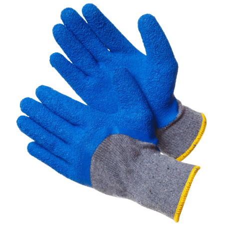 Cotton gloves, deeply filled with textured latex Gward Stoun Plus